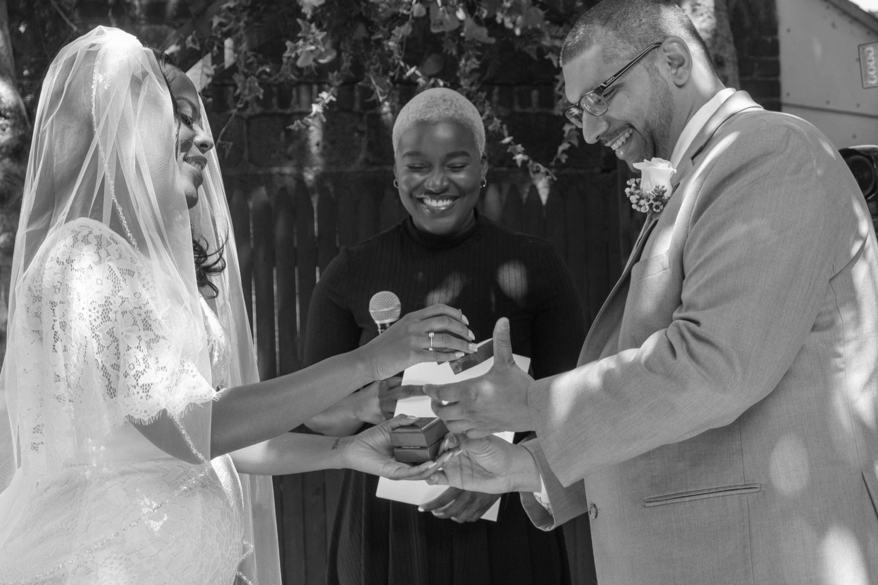 Camille + Francisco wedding ceremony at My Kitchen Forest Hills, NY