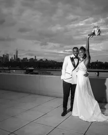 Arielle and Romell at their Brooklyn rooftop wedding