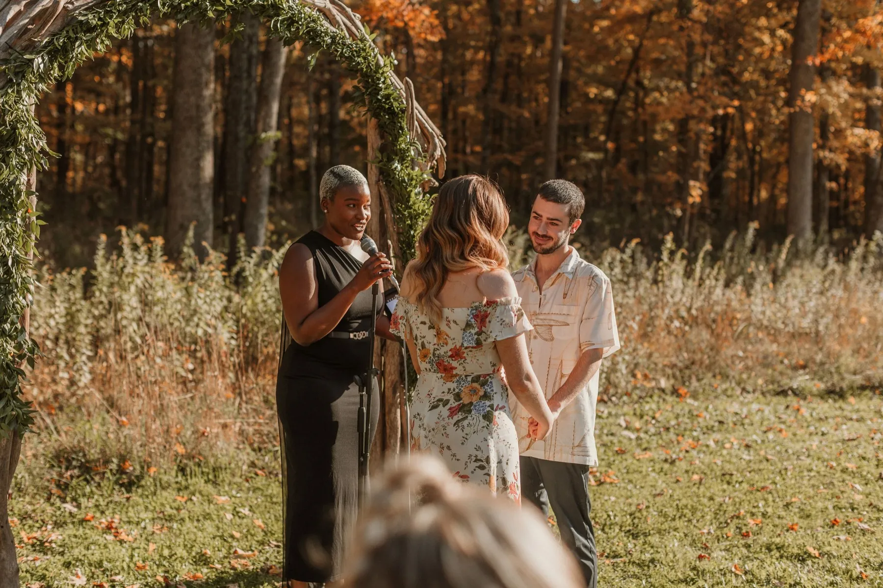 Makena + Eric exchanging vows at New Beginnings Farmstead, Kingston, NY