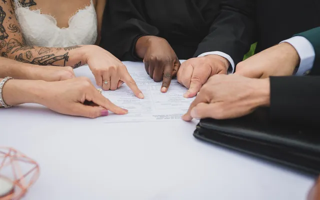 A wedding ceremony at NYC City Hall