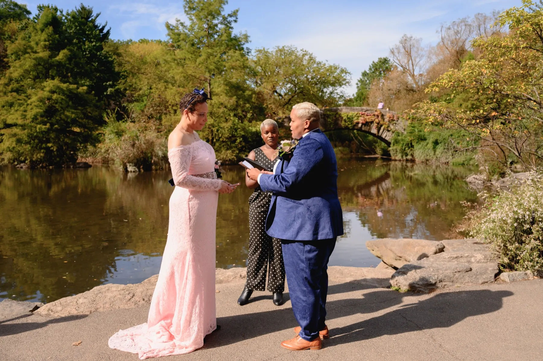 A couple renewing their vows years into marriage