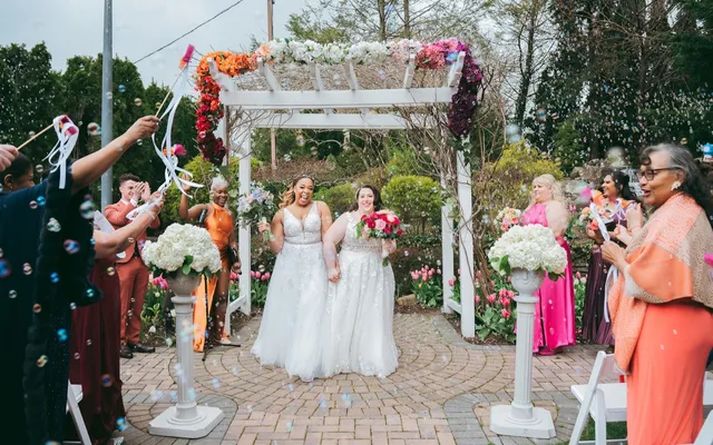 A joyful wedding ceremony celebration